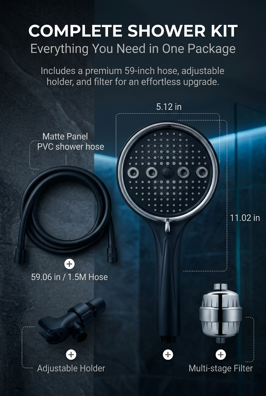 Powerful 6-Mode Handheld Shower