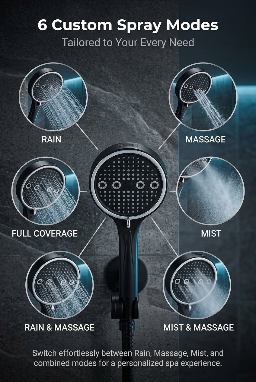 Powerful 6-Mode Handheld Shower